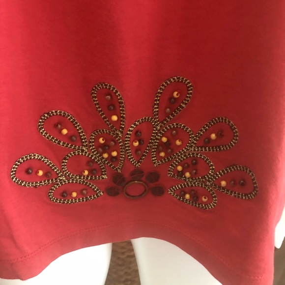 🔥LOFT Beaded Coral Halter Top Sz L (B-30) - Picture 7 of 8